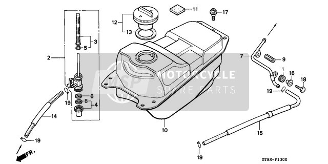 Honda PK50S 1995 Fuel Tank for a 1995 Honda PK50S